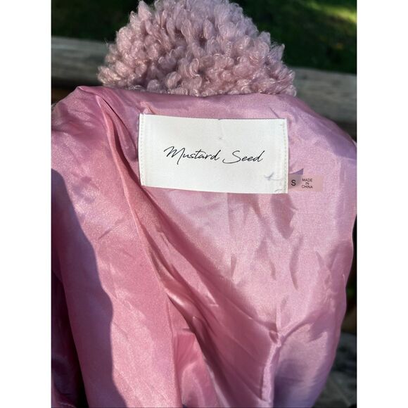 Mustard Seed Bomber Jacket Mauve Shag - Picture 4 of 4